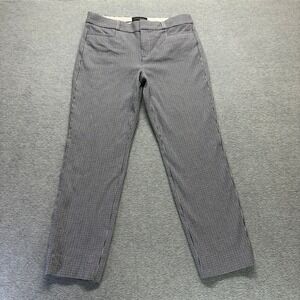Banana Republic Sloan Gingham Ankle Pants Womens 4 Blue Plaid Slim Stretch